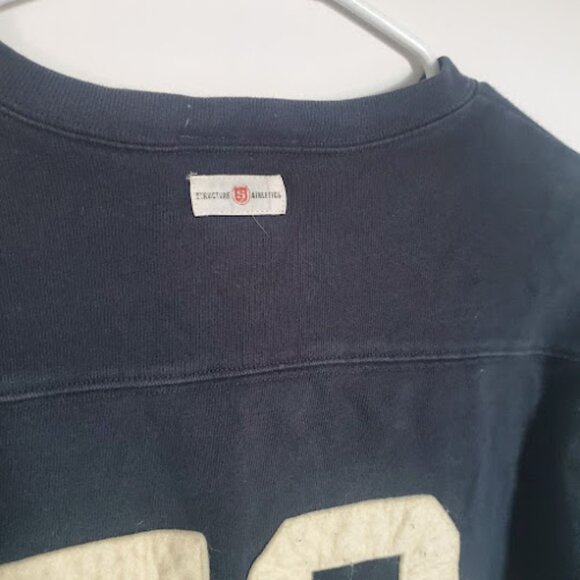 Structure Athletics Football Jersey Dark Blue Cream Numbers Men's Size M Vintage - Picture 8 of 8